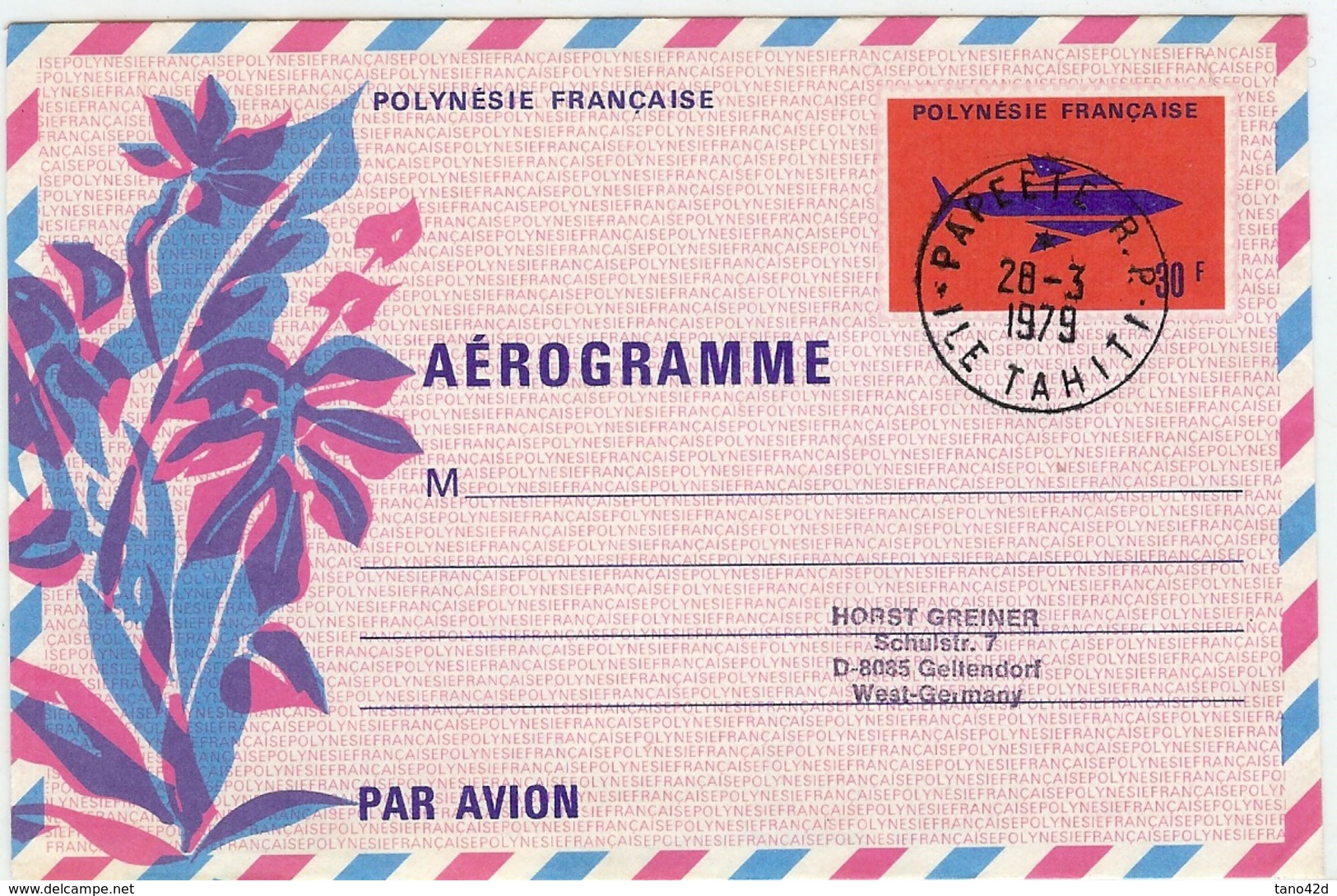 LCH - POLYNESIE FRANCAISE - AEROGRAMME N°3  OBLITERE - Aerogramme