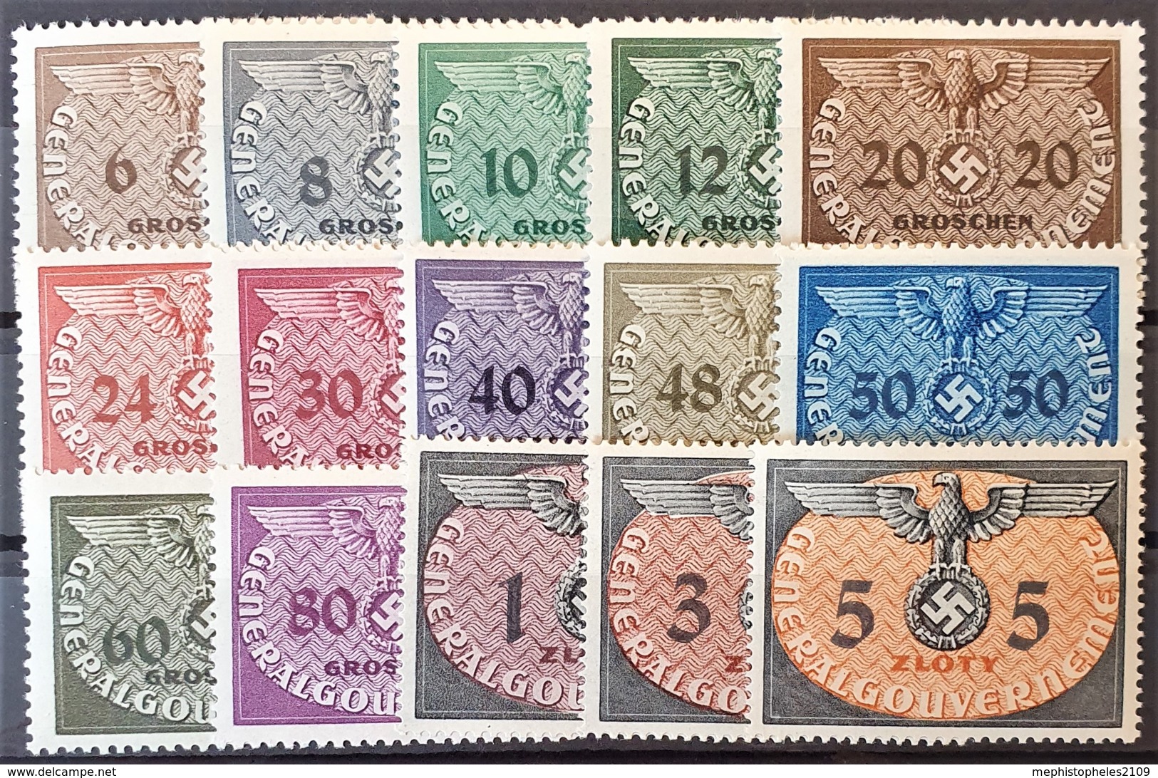 GENERALGOUVERNEMENT 1940 - MNH - Mi 1-15 - Portomarken - Complete Set! - Besetzungen 1938-45