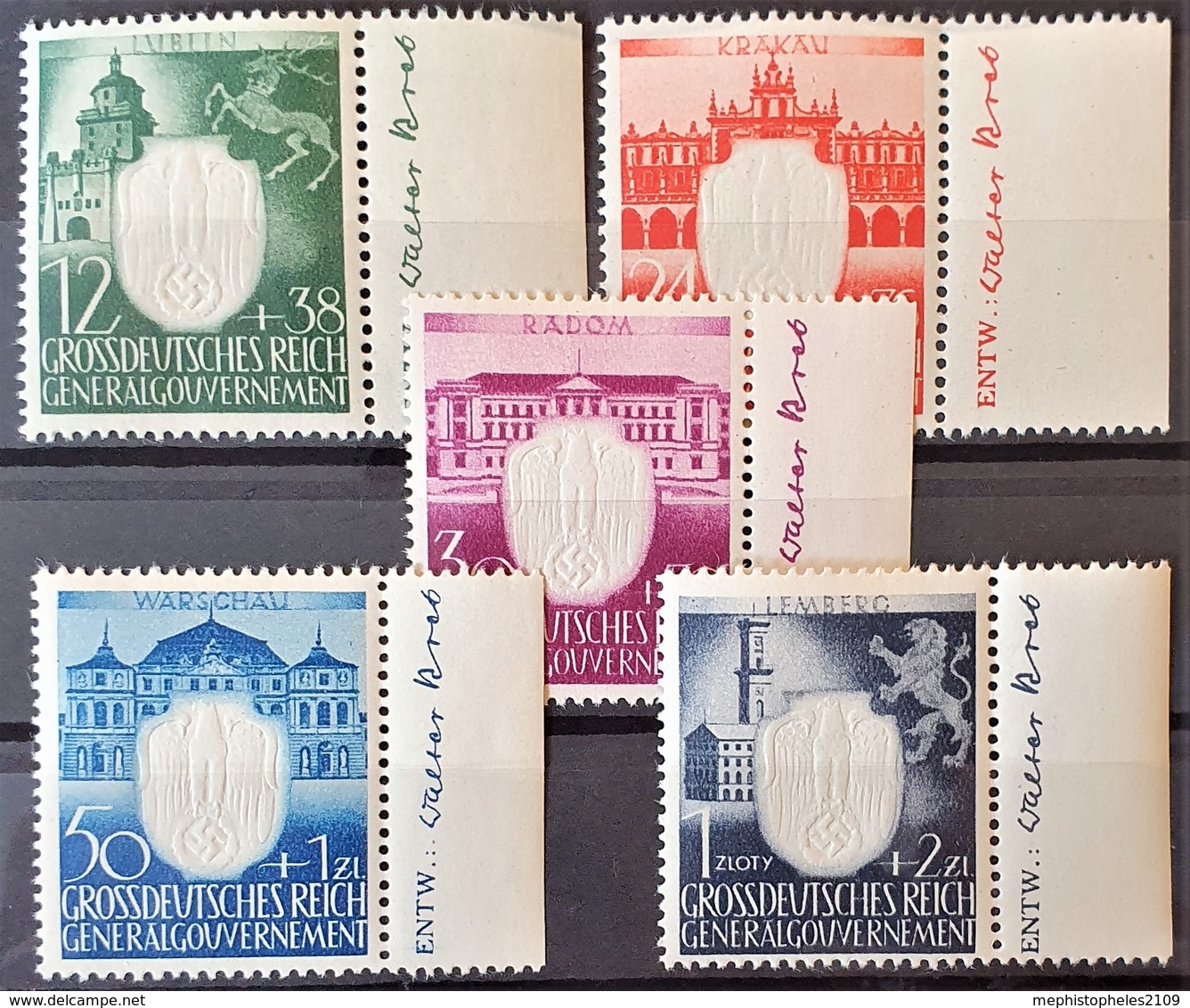 GENERALGOUVERNEMENT 1943 - MNH - Mi 105-109 - Complete Set! - Besetzungen 1938-45