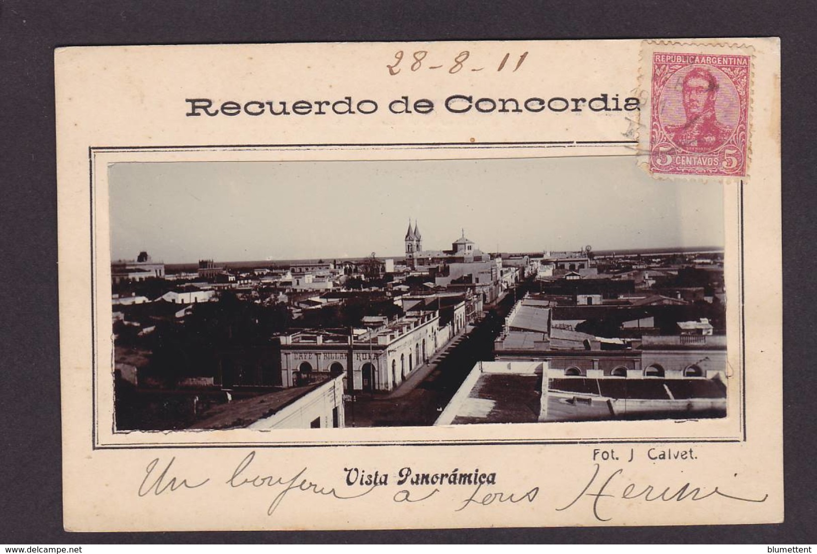 CPA Argentine Carte Photo RPPC Circulé Concordia - Argentine