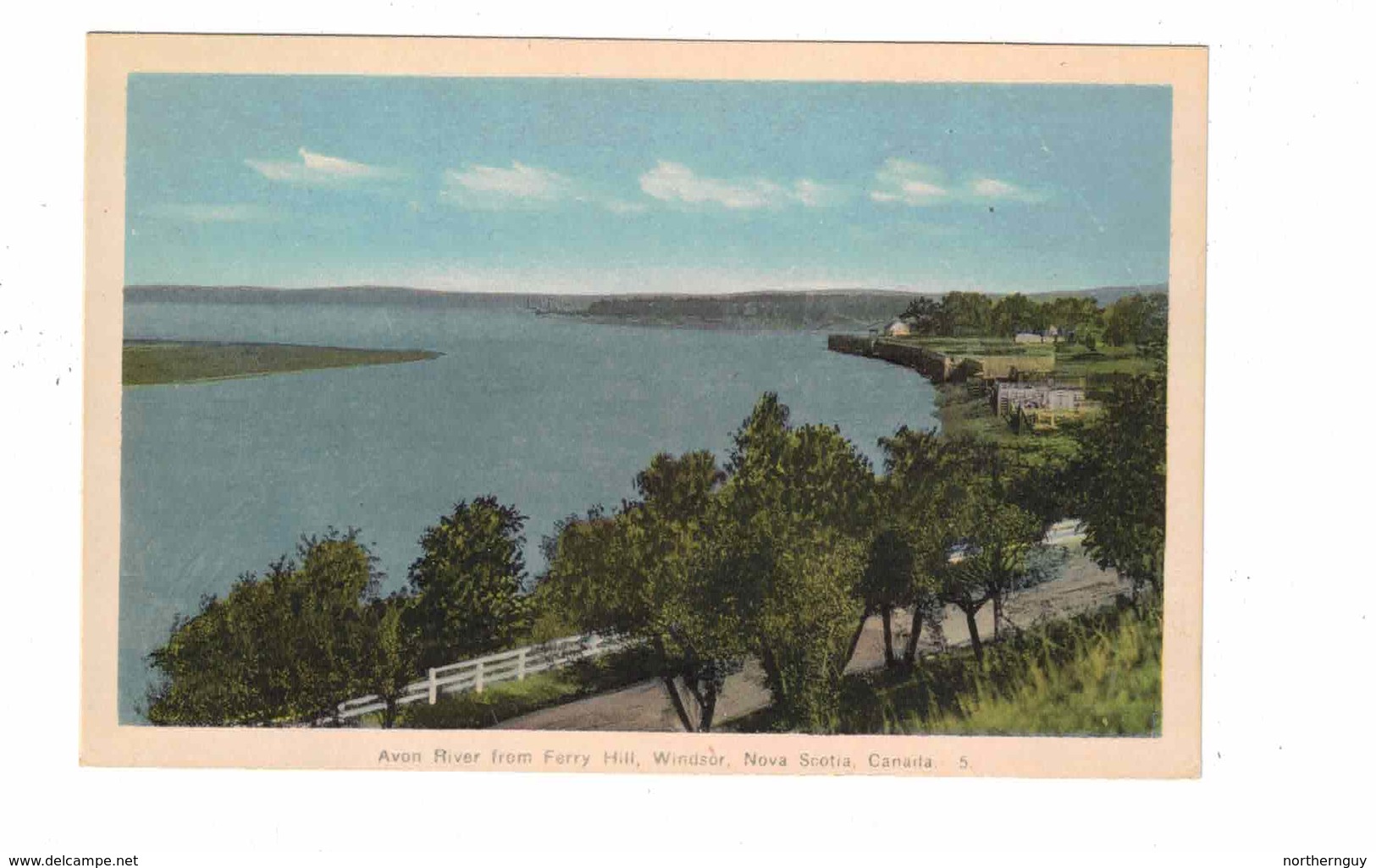 WINDSOR, Nova Scotia, Canada, Avon River From Ferry Hill, Old White Border Postcard - Windsor