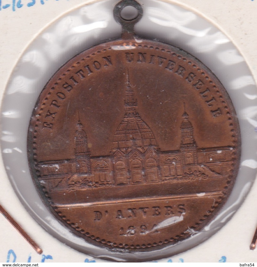 Médaille - Jeton - Expo Universelle D'ANVERS 1894 - BELGIQUE - Monetari / Di Necessità