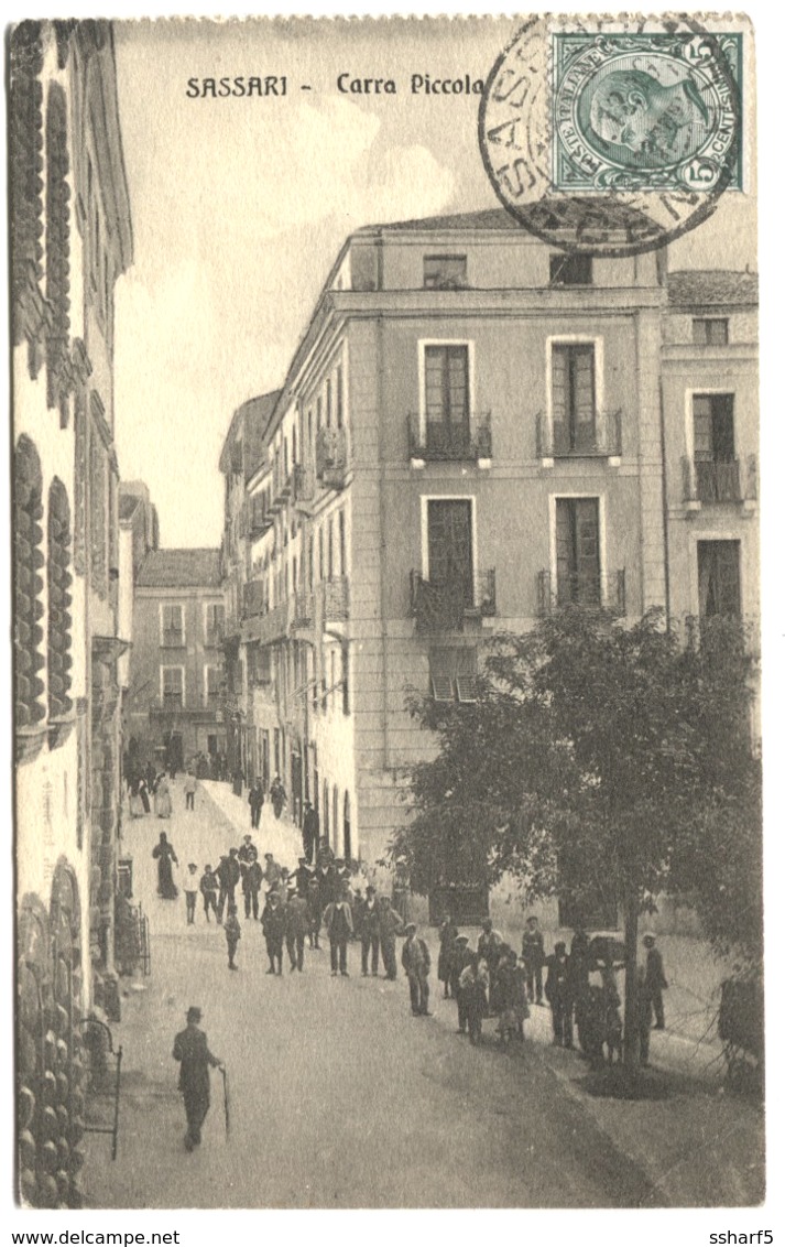 SASSARI CARRA PICCOLA Strada Animata Viaggiato 1912 - Sassari