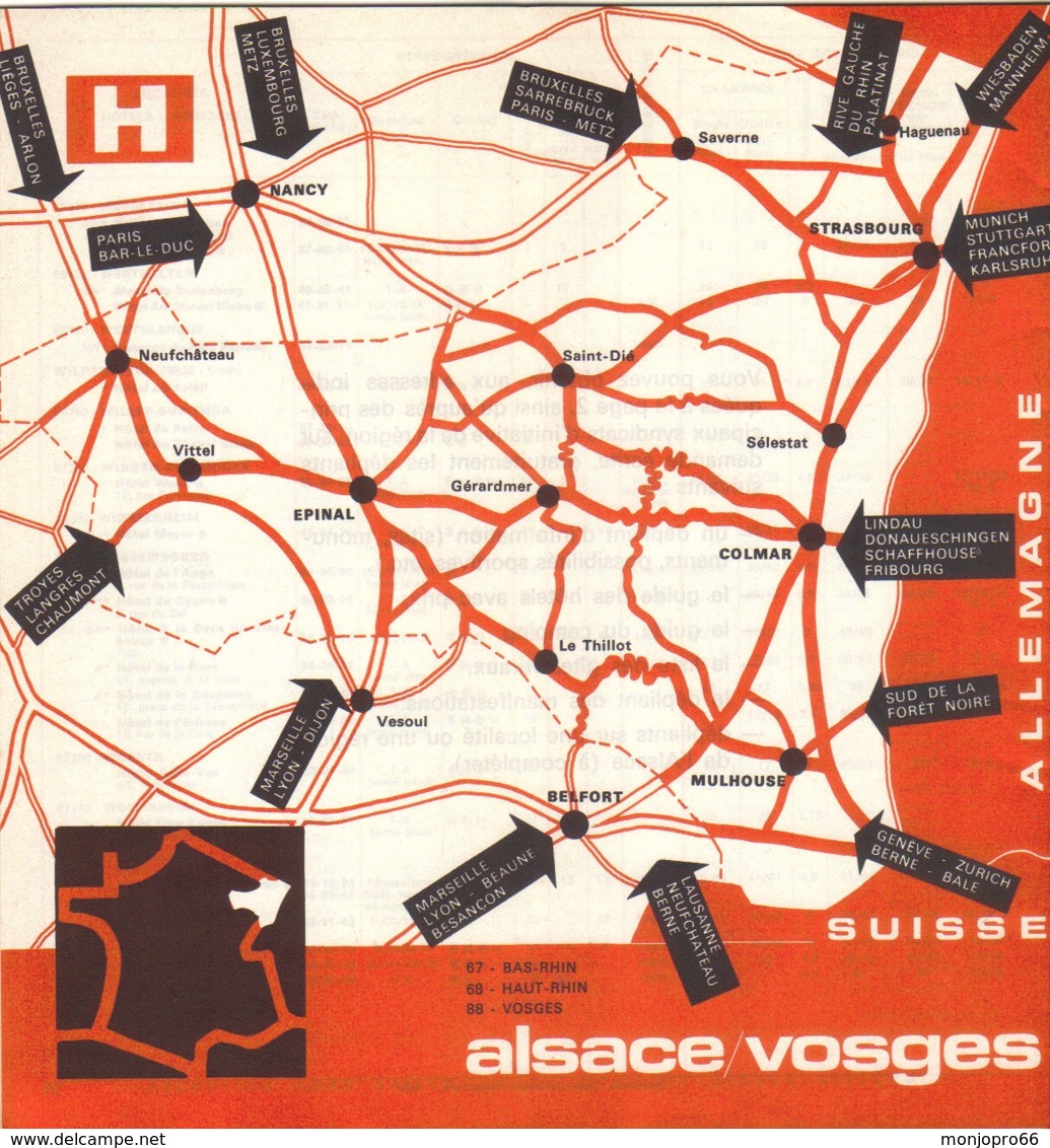 Livret D’Alsace Et Dans Les Vosges   Guide Des Hôtels Et De 1973 - Non Classés