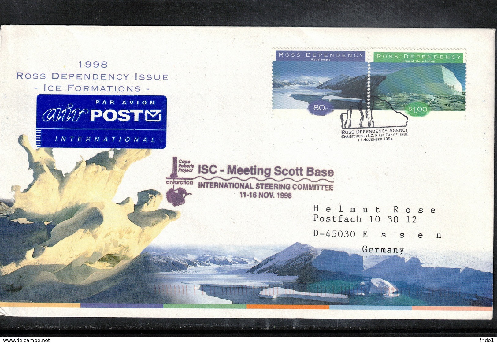 Ross Dependency Antarctica 1998 Scott Base ISC Meeting Interesting Cover - Cartas & Documentos