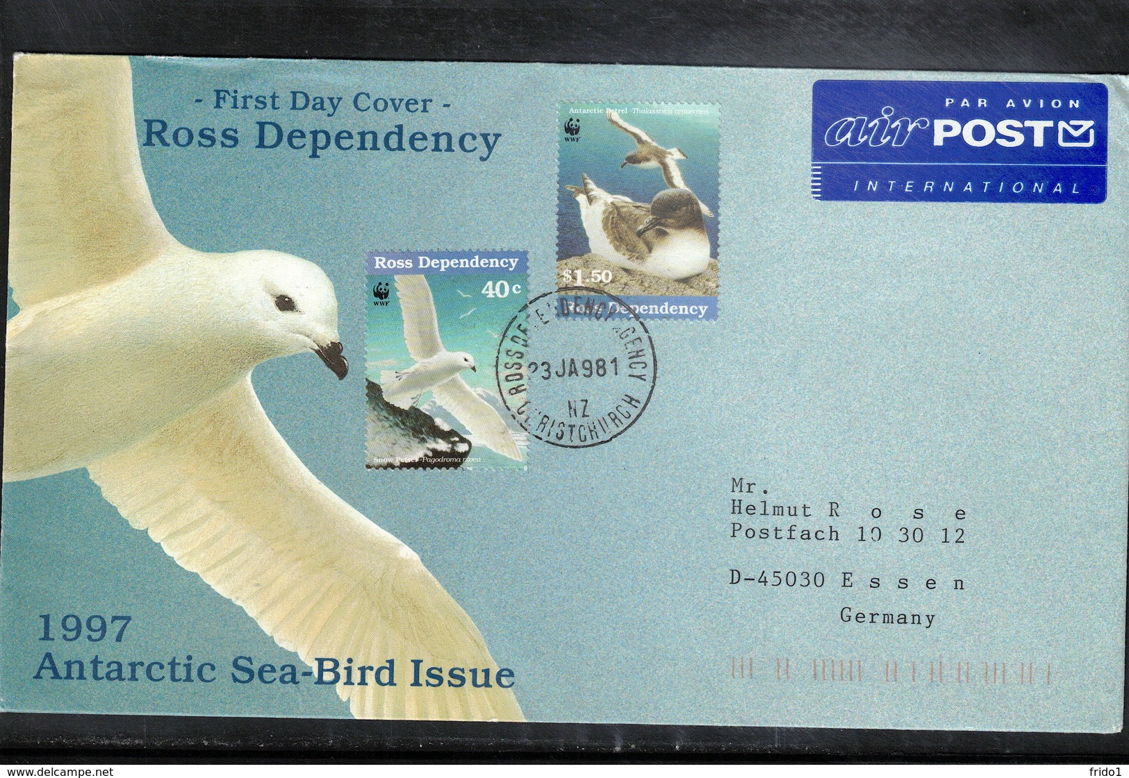 Ross Dependency Antarctica 1998 Antarctic Sea Birds Interesting Cover - Cartas & Documentos