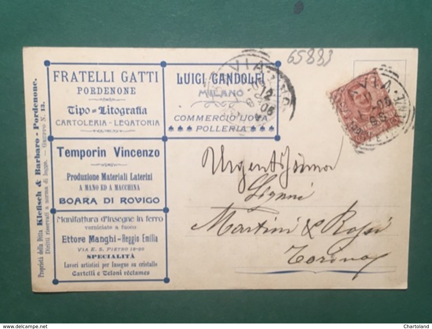 Cartolina Fratelli Gatti - Pordenone - Tipo Litografia - 1906 - Altri & Non Classificati