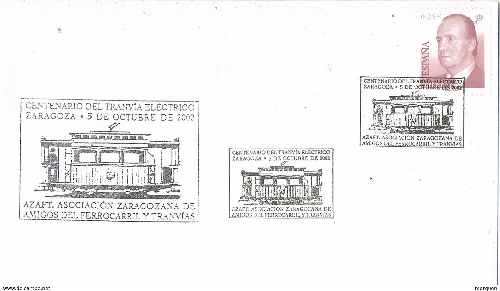 35826. Carta ZARAGOZA 2002. Ferrocarril, Centenario Tranvia Electrico - Cartas & Documentos