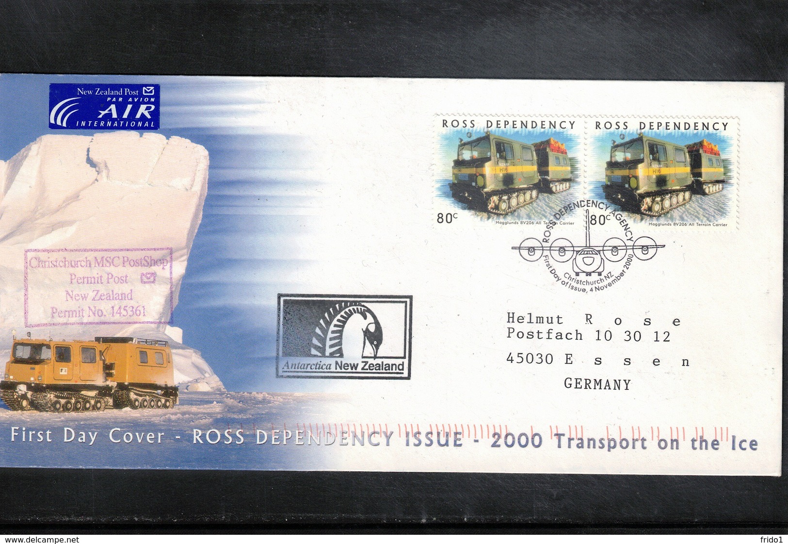 Ross Dependency Antarctica 2000 Transport On The Ice Interesting Cover - Cartas & Documentos