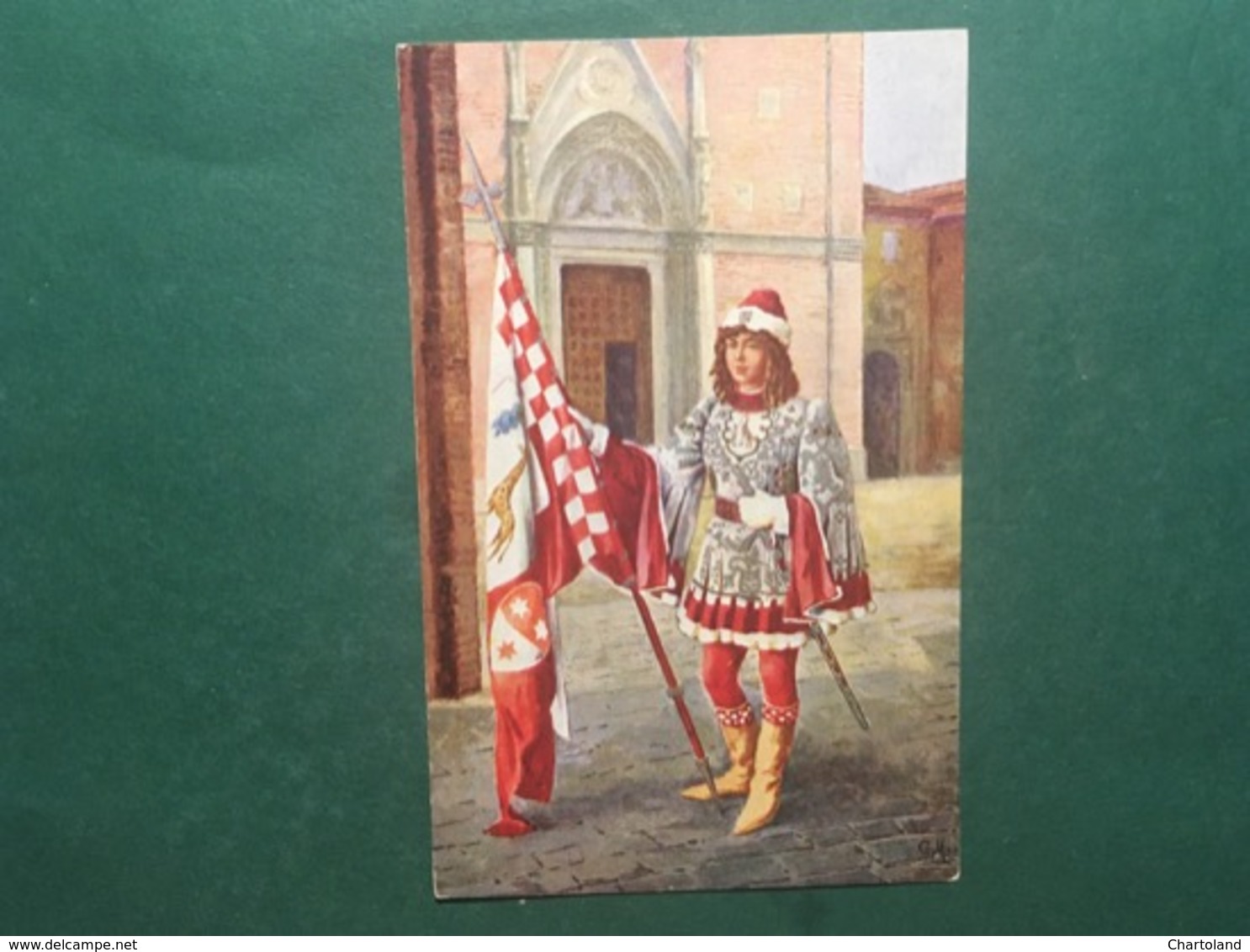 Cartolina I 17 Paggi Delle Storiche Contrade Di Siena - Giraffa - 1930 Ca - Altri & Non Classificati