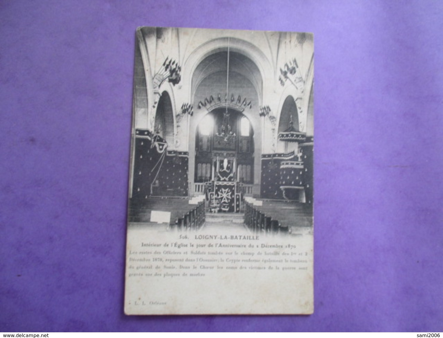 CPA 28 LOIGNY LA BATAILLE INTERIEUR EGLISE JOUR ANNIVERSAIRE DECEMBRE 1870 - Loigny