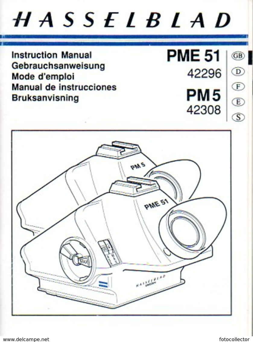 Mode D'emploi Hasselblad Viseurs à Prisme PME 51 Et PM 5 - Autres & Non Classés