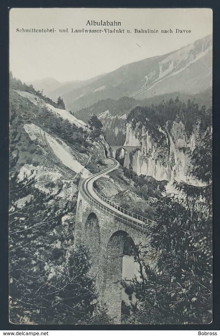 CP,  Albulabahn, Schmittentobel Und Landwasser Viaduct U. Bahnlinie Nach Davos, Suisse, Switzerland, Helvetia - Davos