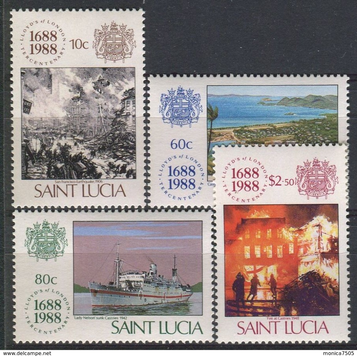 SAINTE-LUCIE ( POSTE ) Y&T N°  905/908  TIMBRES  NEUFS  SANS  TRACE  DE  CHARNIERE , A VOIR . - St.Lucie (1979-...)