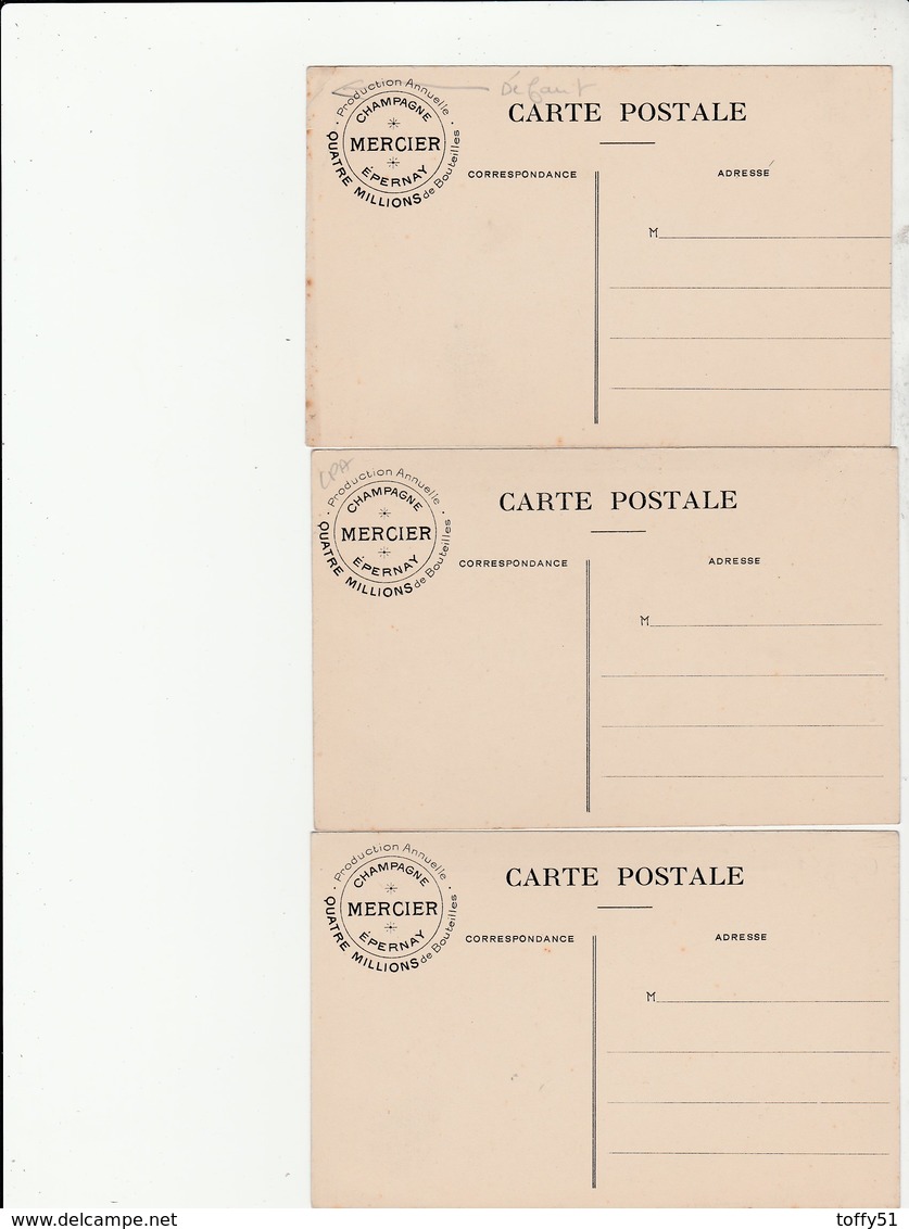3 CPA:COLLECTION CHAMPAGNE MERCIER ÉPERNAY ( 51) GRANDE SEMAINE AVIATION "FARMAN,COMTE DE LAMBERT,PAULHAN" AVION - Epernay