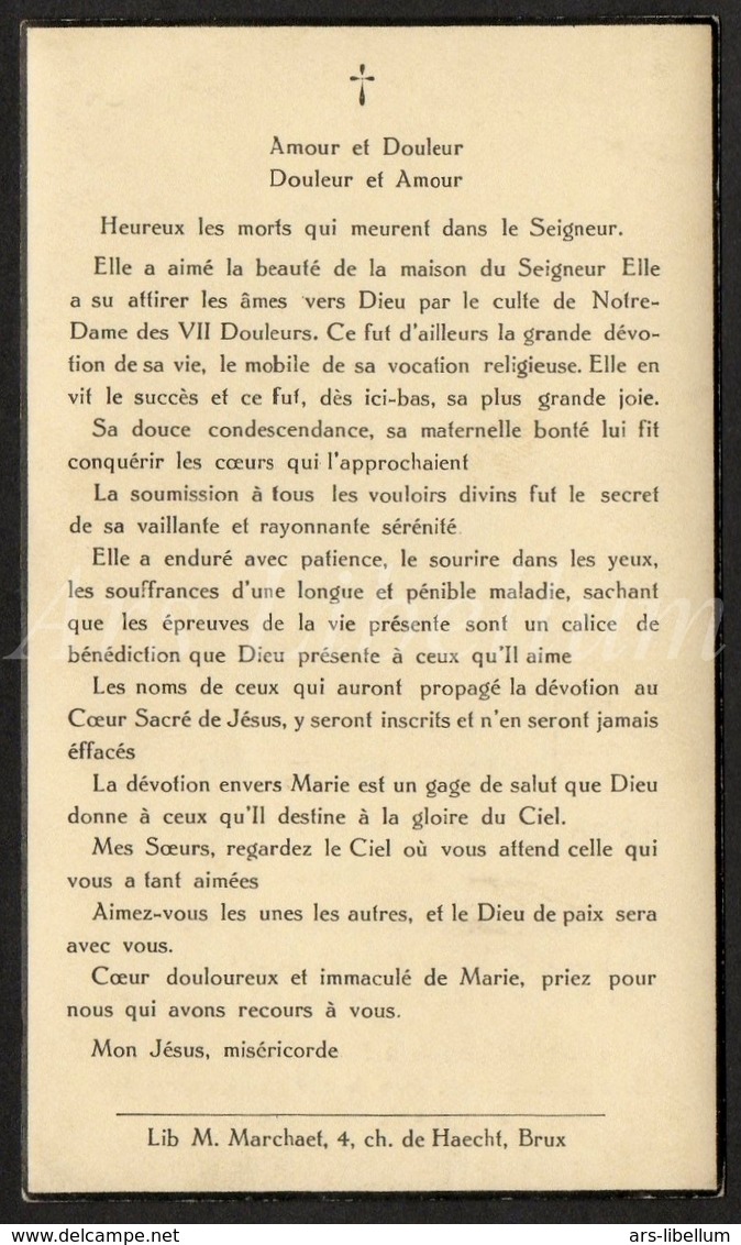 Doodsprentje / Avis De Décès / Death Card / Nun / Religieuse / Non / Kloosterzuster / Révérende Mère Hedwige / 1939 - Religion & Esotérisme