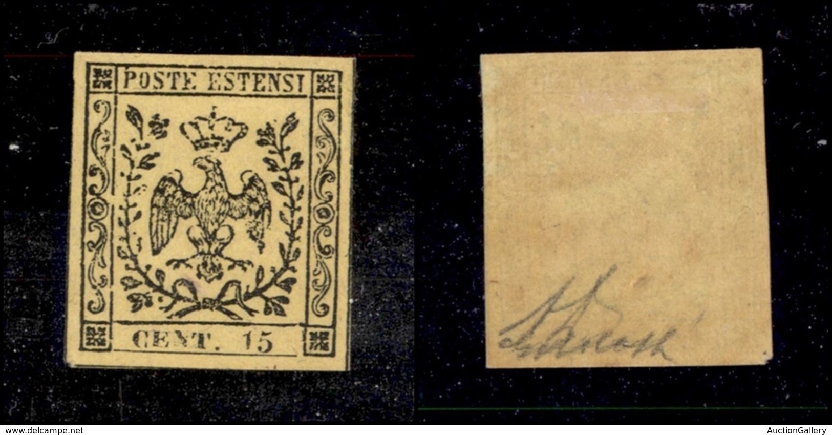 ANTICHI STATI ITALIANI - MODENA - 1852 - 15 Cent (3) - Molto Bello - Diena + G. Bolaffi (150) - Sonstige & Ohne Zuordnung