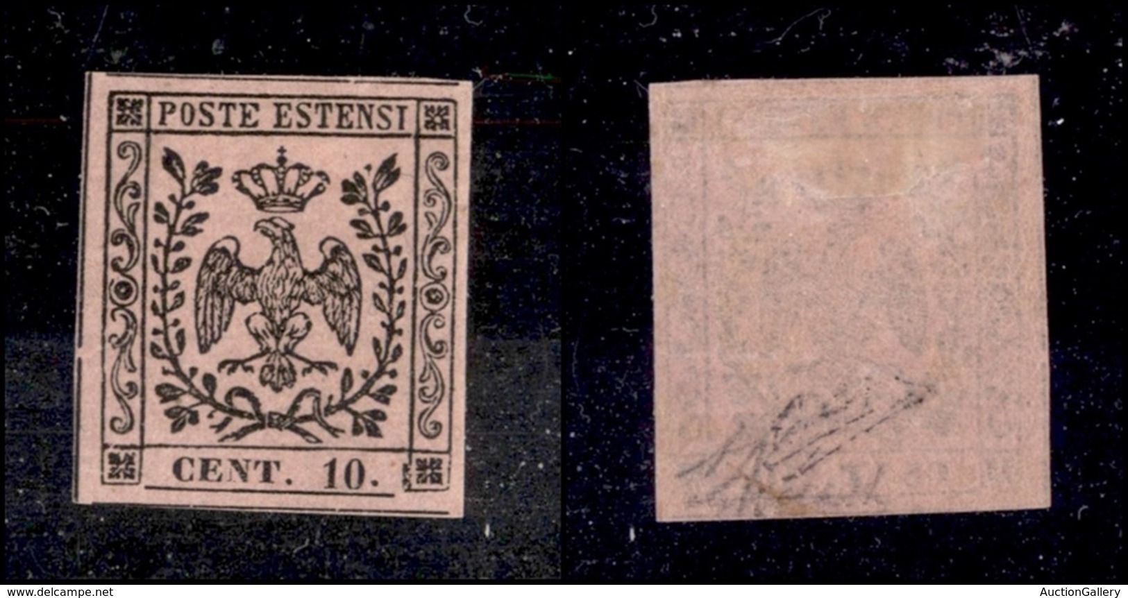 ANTICHI STATI ITALIANI - MODENA - 1854 - 10 Cent (9) - Molto Bello - Diena + G. Bolaffi (800) - Sonstige & Ohne Zuordnung