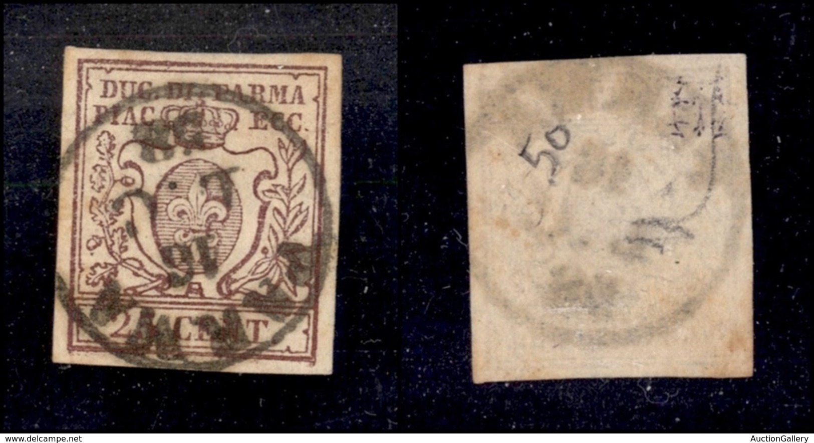 ANTICHI STATI ITALIANI - PARMA - 1857 - 25 Cent (10) - Usato (500) - Sonstige & Ohne Zuordnung