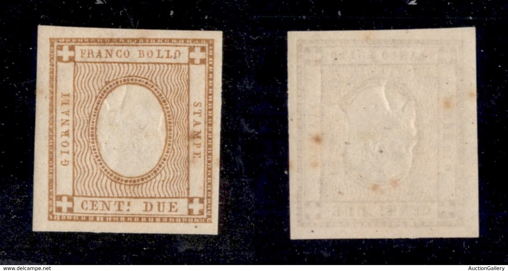 REGNO - POSTA ORDINARIA - 1862 - Francobollo Sperimentale - 2 Cent (10s) - Testina Capovolta - Gomma Integra - Altri & Non Classificati