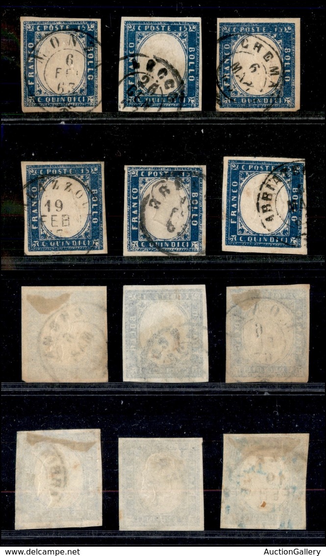 REGNO - POSTA ORDINARIA - 1863 - 15 Cent (11) - 6 Pezzi Usati Si Colori Diversi - Insieme Di Ottima Qualità - Altri & Non Classificati