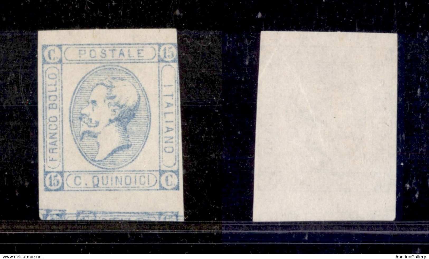 REGNO - POSTA ORDINARIA - 1863 - Litografico - Resti Di Stampa - 15 Cent Celeste Chiaro (12) Senza Gomma - Toccato A Des - Altri & Non Classificati