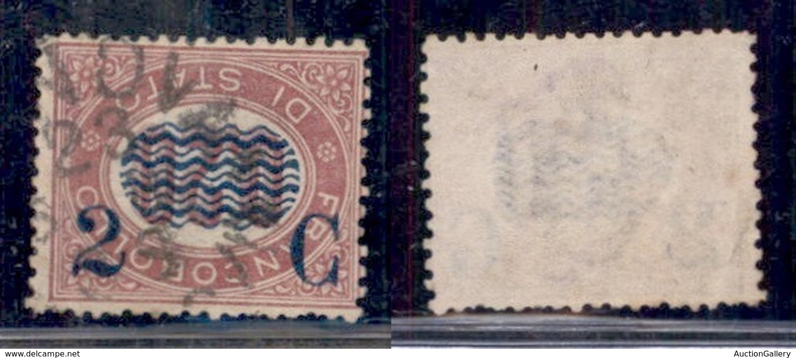 REGNO - POSTA ORDINARIA - 1878 - 2 Cent Su 0,20 (31b) Con Soprastampa Capovolta - Usato - Dentellatura Carente In Basso  - Altri & Non Classificati