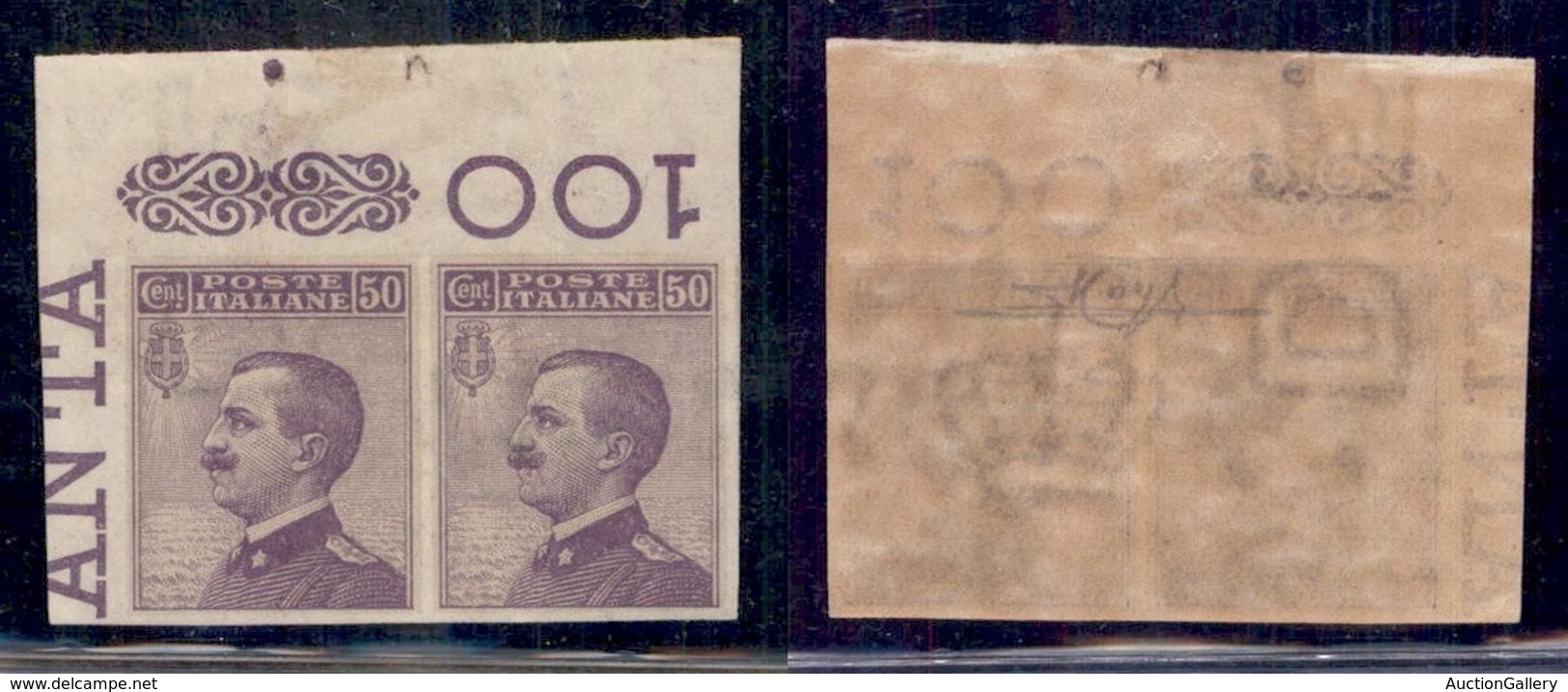 REGNO - POSTA ORDINARIA - 1908 - Coppia Del 50 Cent (85e) Non Dentellata E Un Esemplare Con Filigrana Lettere - Angolo D - Altri & Non Classificati