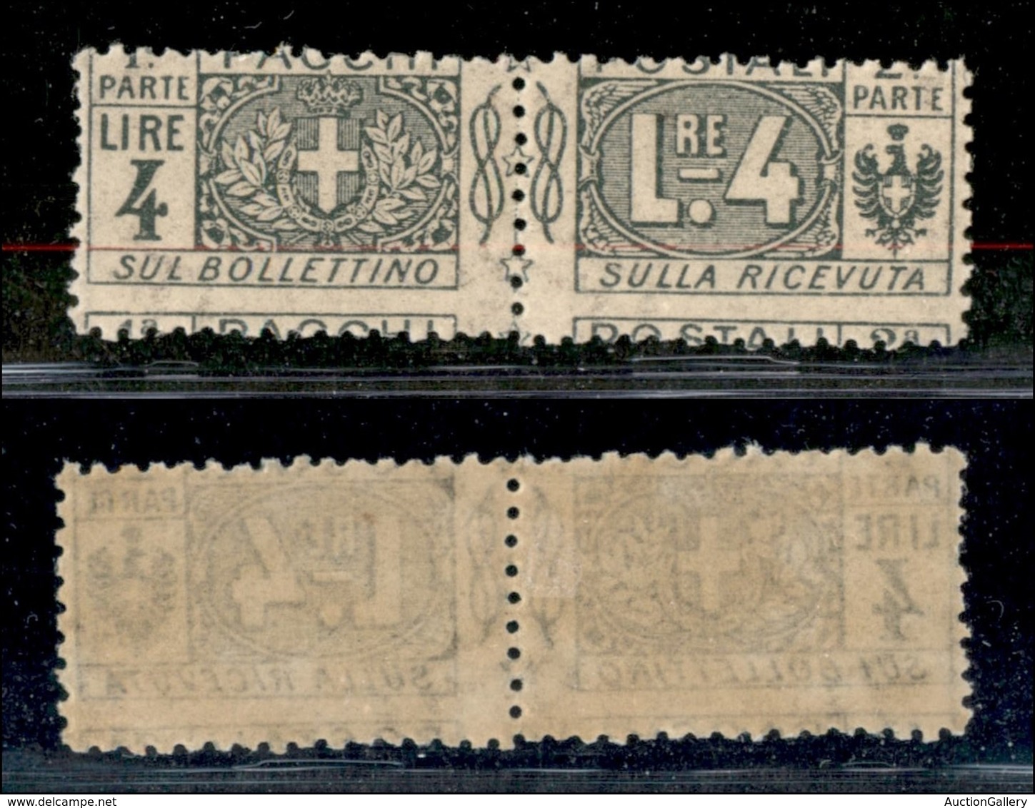 REGNO - PACCHI POSTALI - 1914 - 4 Lire (15hca) - Dentellatura Orizzontale Spostata - Gomma Originale (350) - Altri & Non Classificati