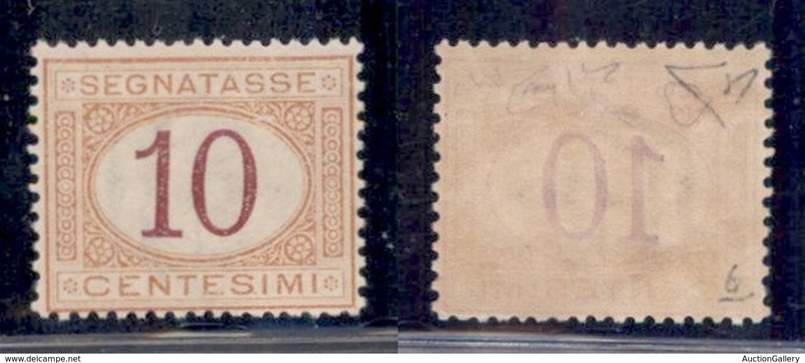 REGNO - SEGNATASSE - 1870 - 10 Cent (6) - Gomma Integra - Raybaudi+Diena (2500) - Altri & Non Classificati