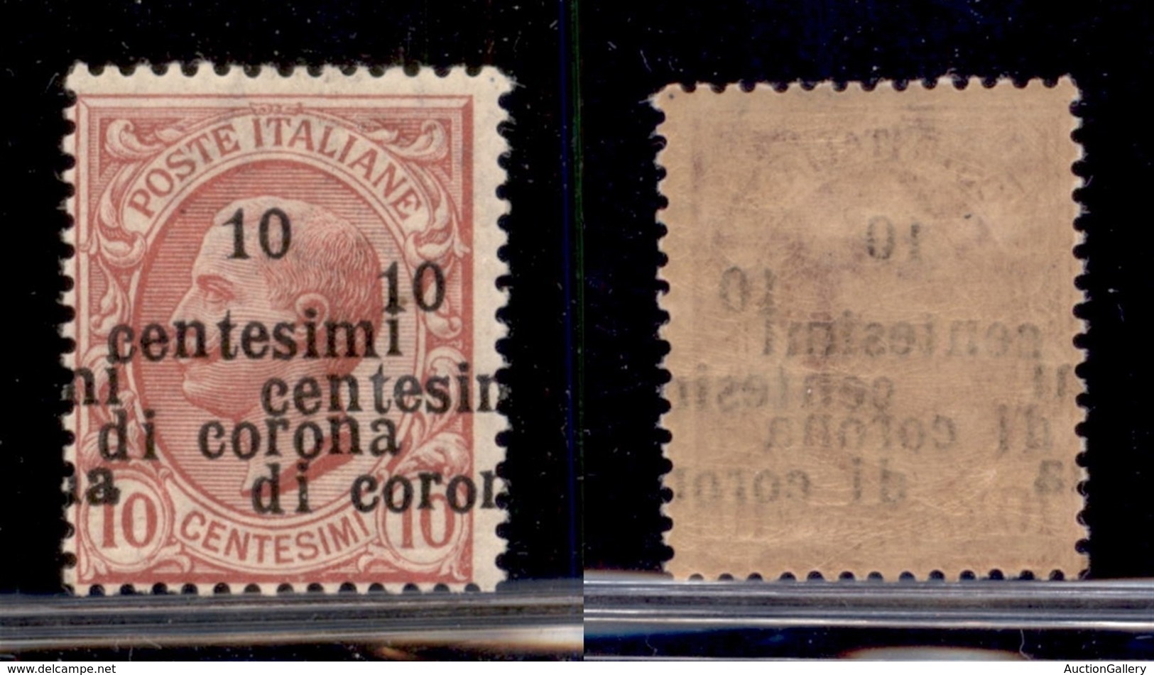 OCCUPAZIONI I GUERRA MONDIALE - TRENTO E TRIESTE - 1919 - 10 Cent Su 10 (4baf) Con Doppia Soprastampa (una A Cavallo) -  - Altri & Non Classificati