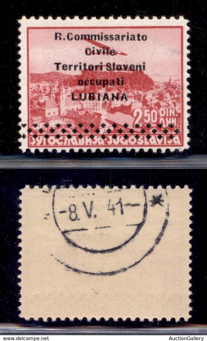 OCCUPAZIONI II GUERRA MONDIALE - LUBIANA - 1941 - 2,50 Din (4fa) Con Soprastampa In Alto - Gomma Integra (300) - Altri & Non Classificati