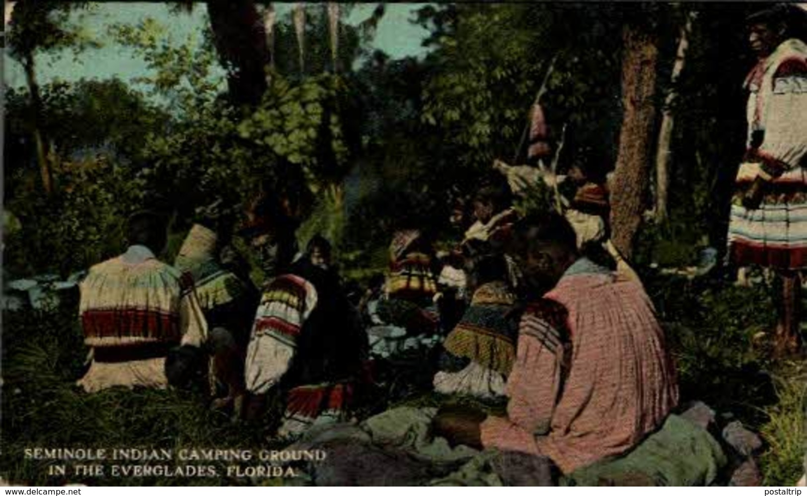 INDIOS // INDIAN. SEMINOLE INDIAN CAMPING GROUND IN THE EVERGLADES. FLORIDA - Indiens D'Amérique Du Nord