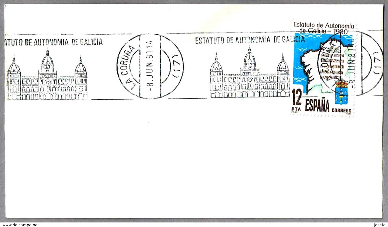 Rodillo ESTATUTO DE AUTONOMIA DE GALICIA. La Coruña 1981 - Cartas & Documentos