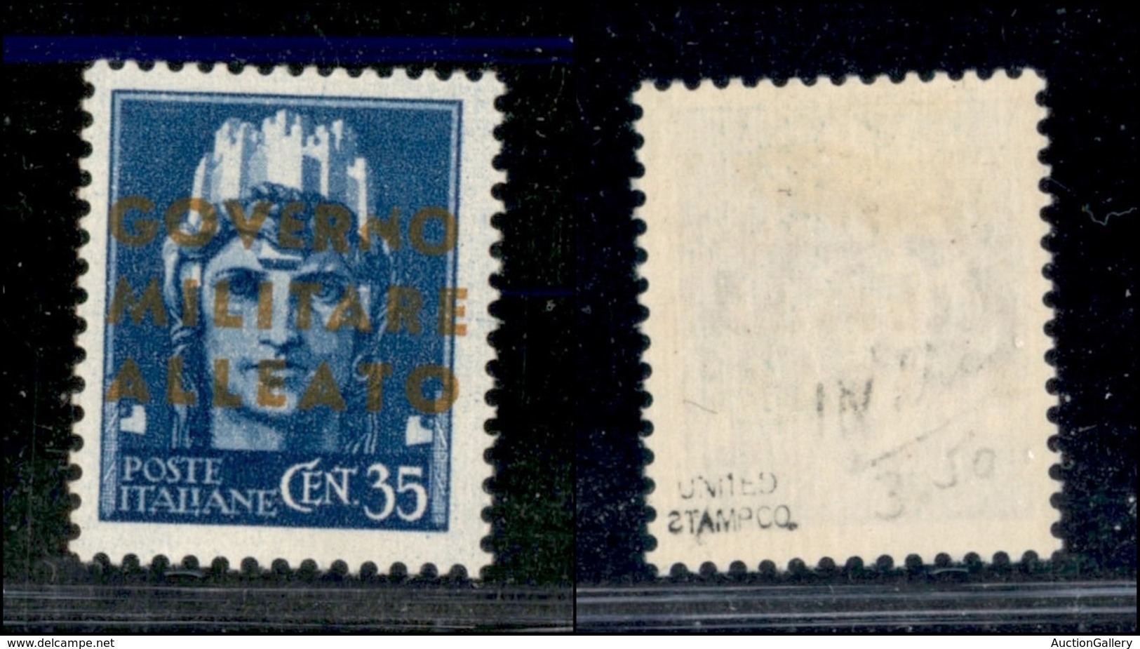 OCCUPAZIONI II GUERRA MONDIALE - OCCUPAZIONE ANGLO-AMERICANA - NAPOLI - 1943 - 35 Cent (11B - Giallo Arancio) - Gomma Or - Altri & Non Classificati