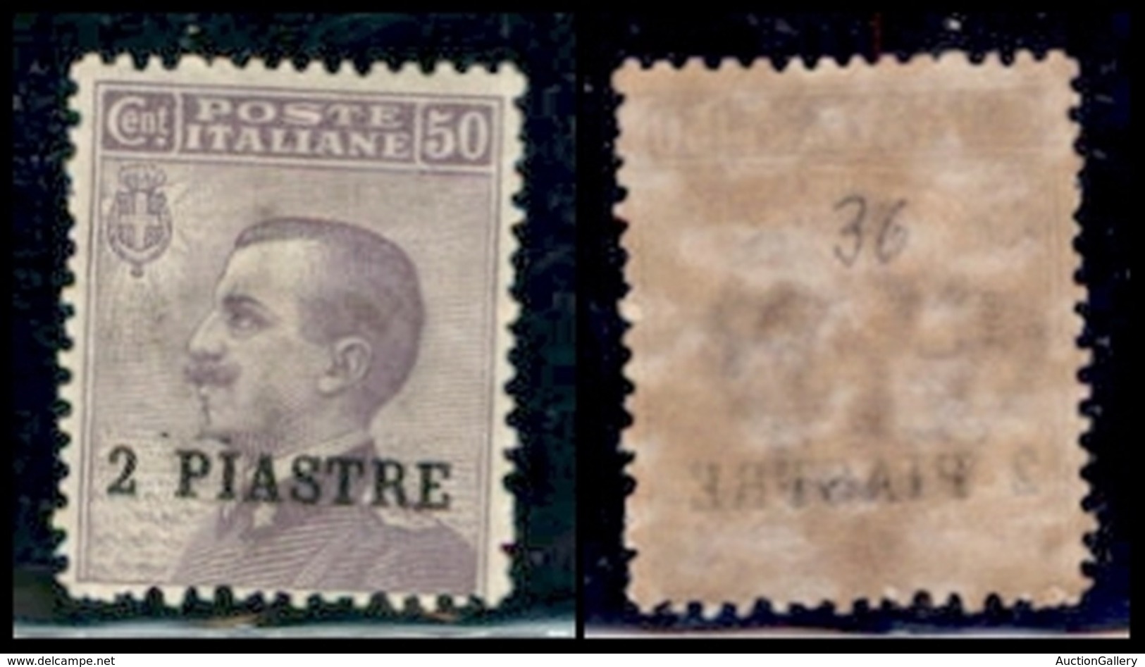 LEVANTE - COSTANTINOPOLI - 1908 - 2 Piastre Su 50 Cent (12m) - Cifra Stretta - Gomma Originale (700) - Altri & Non Classificati
