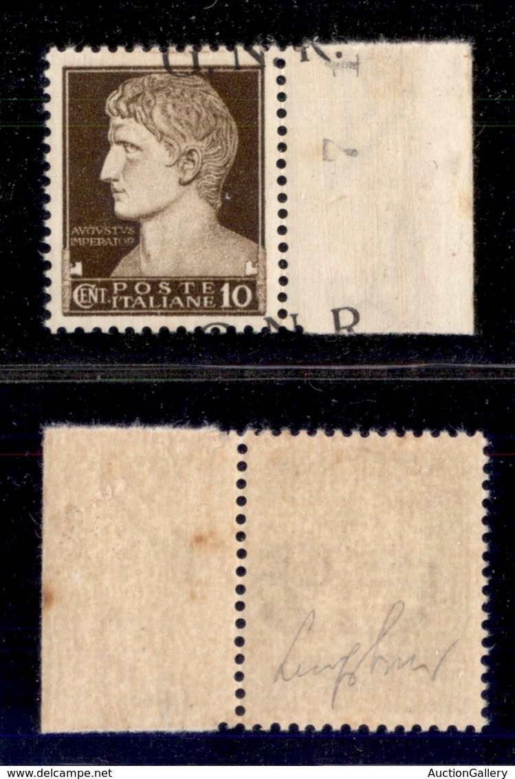 RSI - G.N.R. BRESCIA - 1943 - 10 Cent (471/Ia) Bordo Foglio - Soprastampe Oblique A Cavallo Della Dentellatura - Gomma O - Altri & Non Classificati