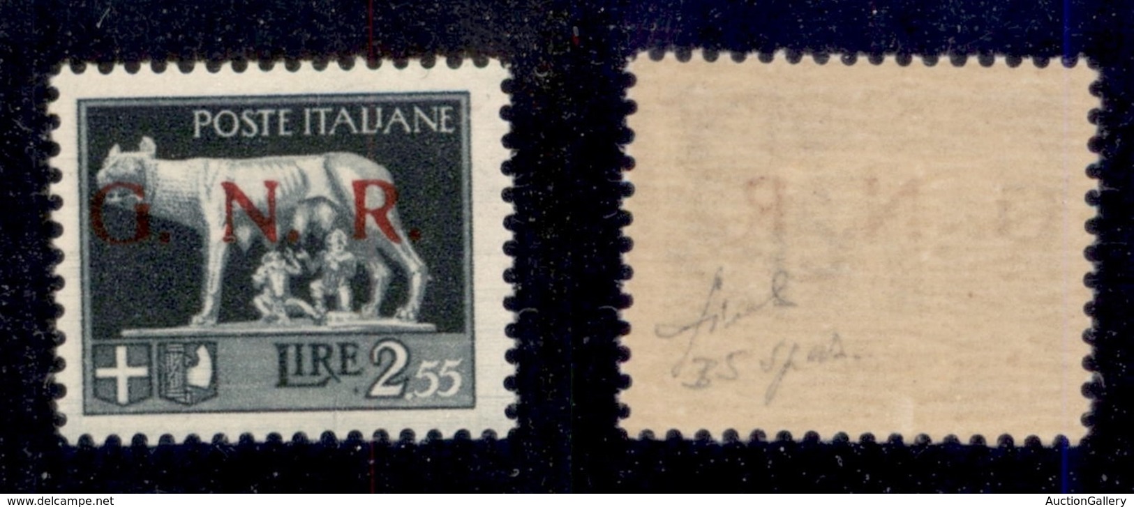 RSI - G.N.R. BRESCIA - 1943 - Spaziati - 2,55 Lire (483/A) - Gomma Integra - Fiecchi + Cert. AG - Altri & Non Classificati