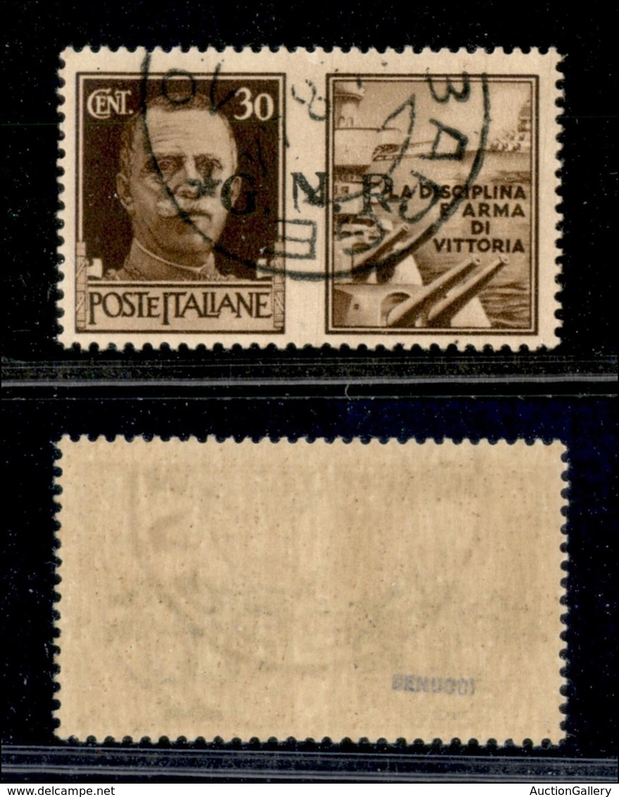 RSI - G.N.R. BRESCIA - Propaganda Di Guerra - 1943 - 30 Cent Marina (17/Ieea) Usato - Punto Piccolo Dopo G + N Difettoso - Altri & Non Classificati