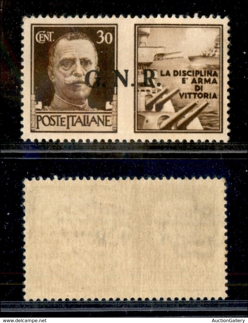 RSI - G.N.R. BRESCIA - Propaganda Di Guerra - 1943 - R Terzo - 30 Cent Marina (17/Ia) Gomma Integra - Leggera Piega Vert - Altri & Non Classificati