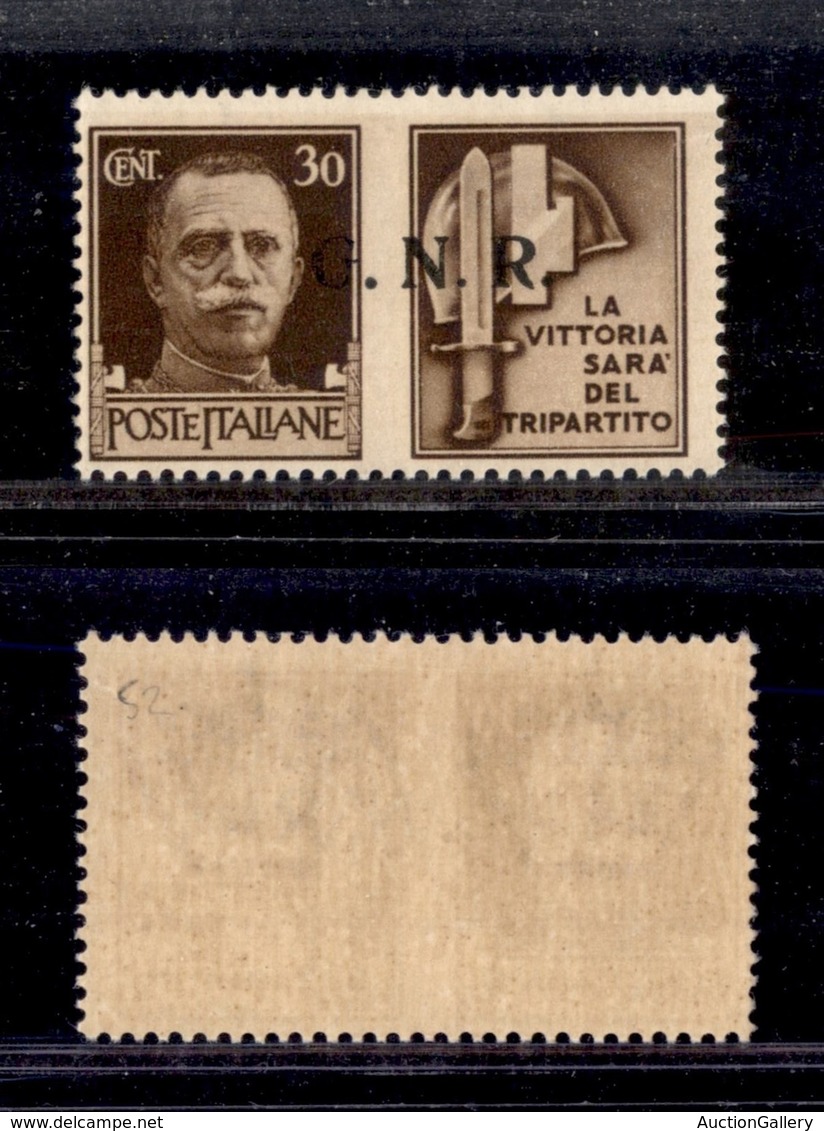 RSI - G.N.R. BRESCIA - Propaganda Di Guerra - 1943 - 30 Cent Milizia (20/Ieea) Con G Difettosa E Punto Piccolo Dopo N (p - Andere & Zonder Classificatie