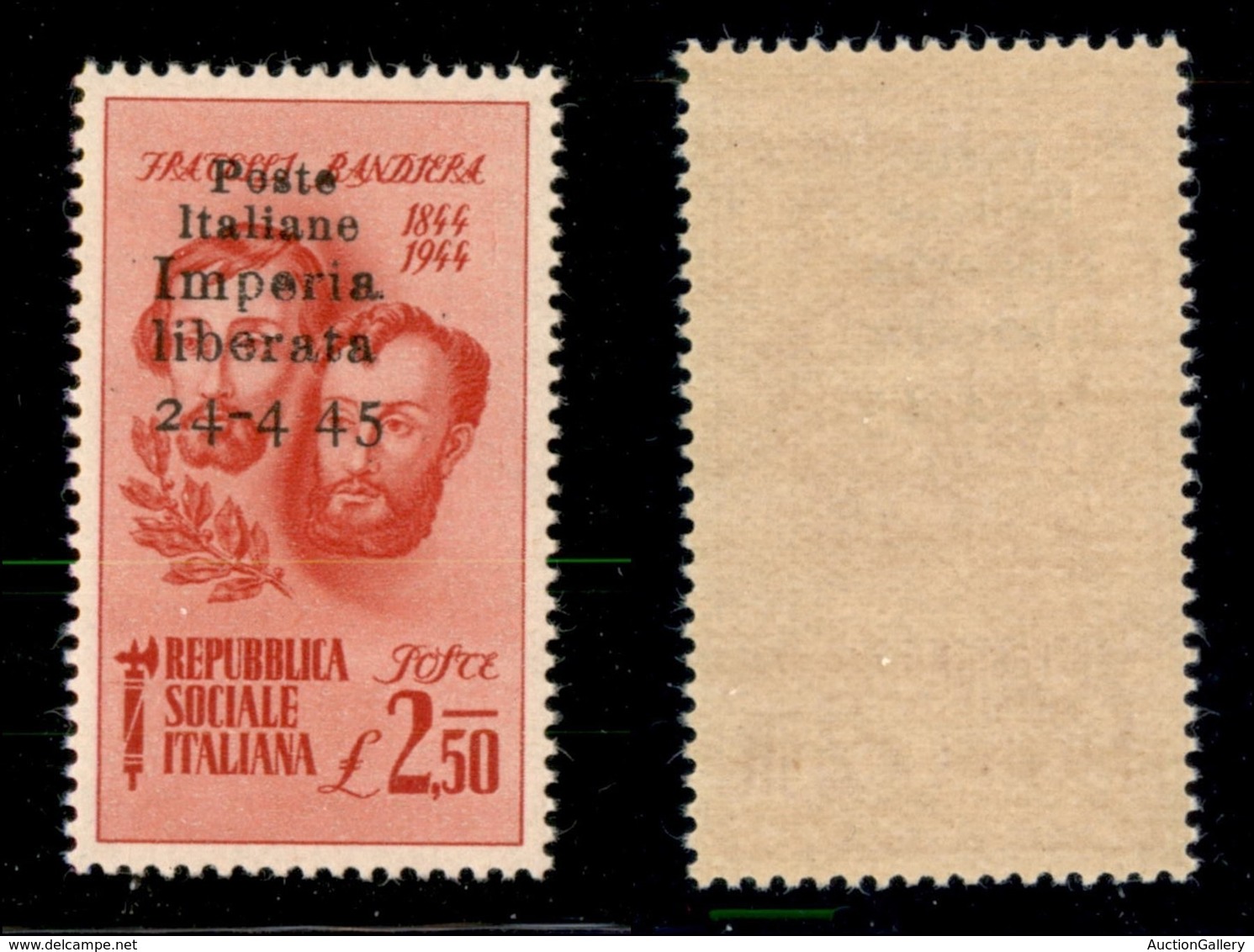 C.L.N. - IMPERIA - 1945 - 2,50 Lire Bandiera (15c) Senza Trattino Dopo 4 - Gomma Integra (360) - Otros & Sin Clasificación