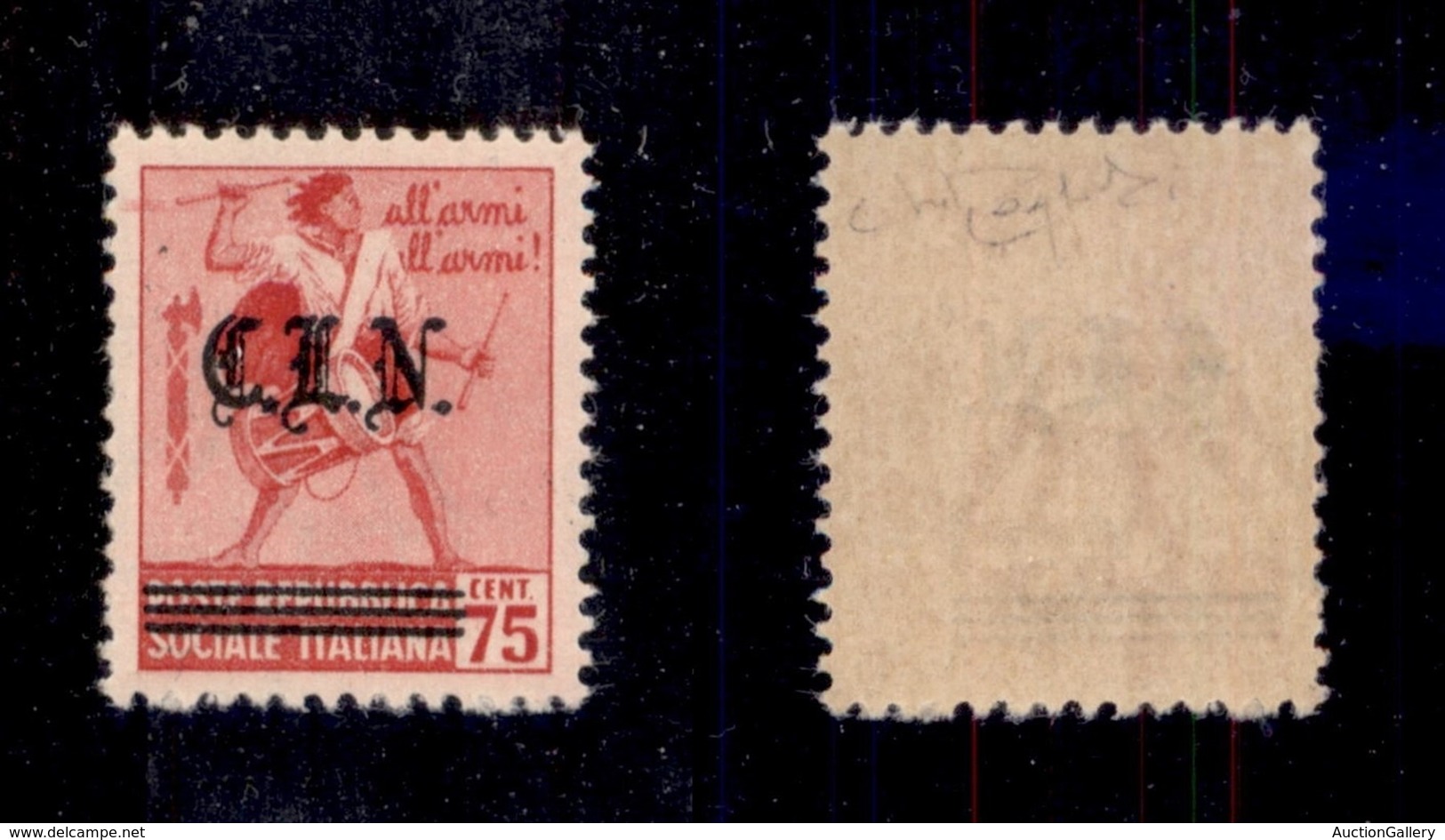 C.L.N. - TORINO - 1945 - Scambio Di Soprastampa - 75 Cent (Unificato/Errani 10) Con Soprastampa Del 20 Cent - Gomma Inte - Altri & Non Classificati