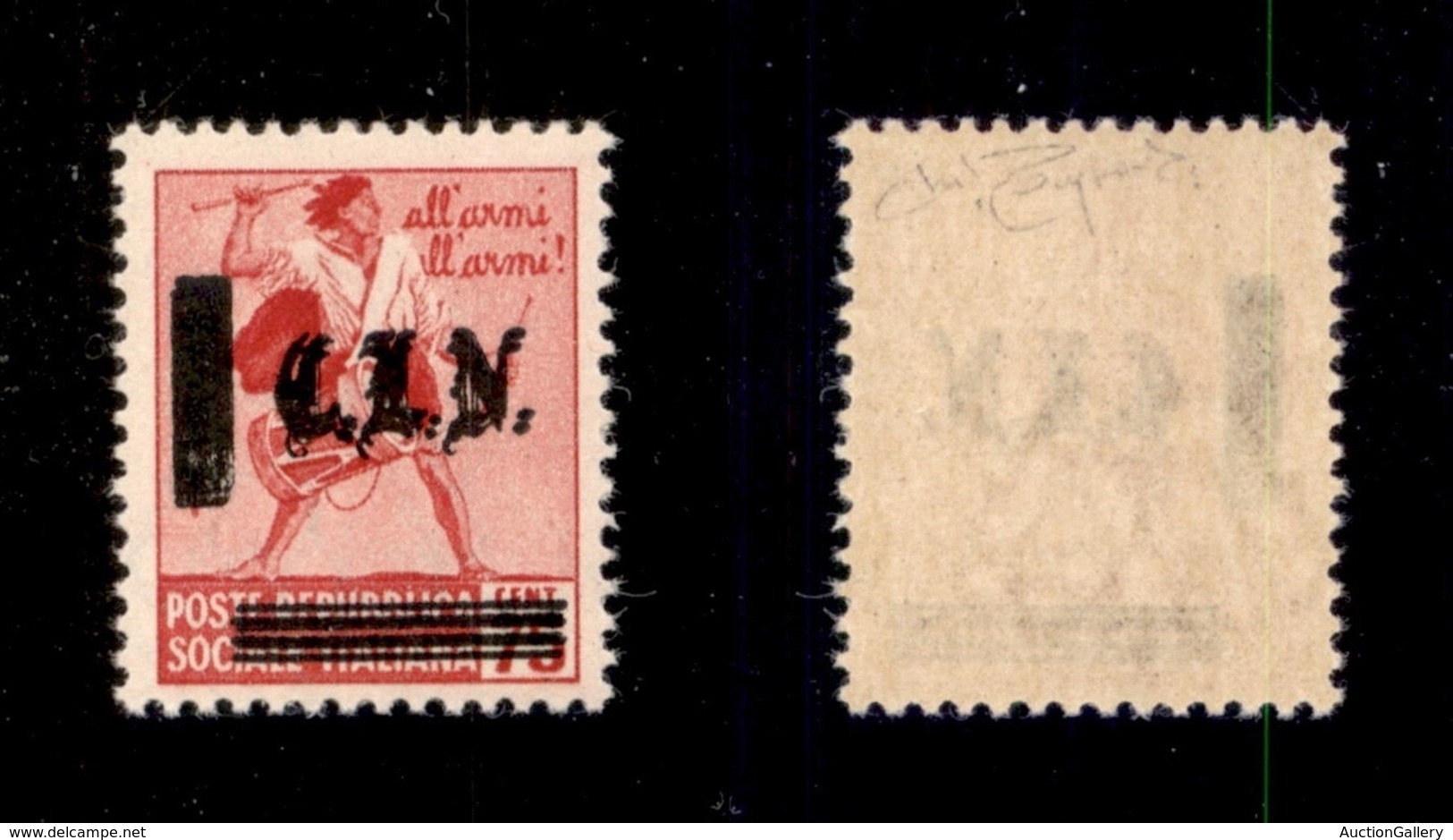 C.L.N. - TORINO - 1945 - 75 Cent (Unificato/Errani 10 Varietà A) Con Doppia Soprastampa - Gomma Integra - Non Catalogato - Altri & Non Classificati