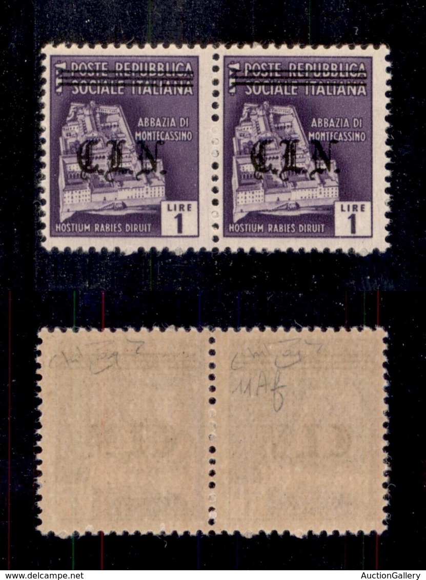 C.L.N. - TORINO - 1945 - Soprastampa Nera - 1 Lira (Unificato 11A + 11Ac - Errani 11A + 11Af) - Sbarra Spezzata In Coppi - Altri & Non Classificati