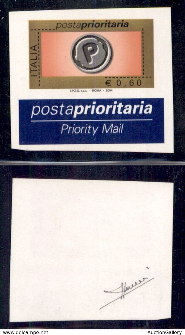 REPUBBLICA - POSTA ORDINARIA - 2004 - 0,60 Cent Prioritaria (2747 - Carr 2394Eh) Privo Della Fustellatura Di Separazione - Altri & Non Classificati