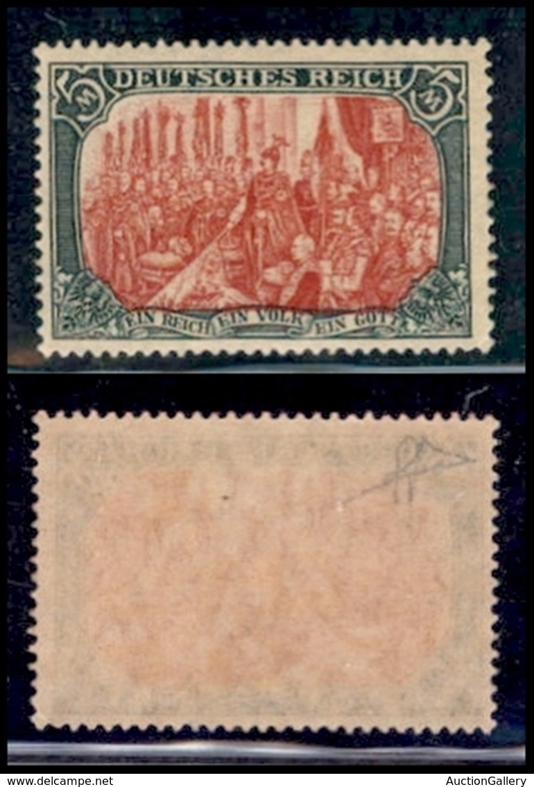 EUROPA - GERMANIA - 1902 - 5 Marchi (81Ab) - Gomma Integra - Cert Diena (1400) - Altri & Non Classificati