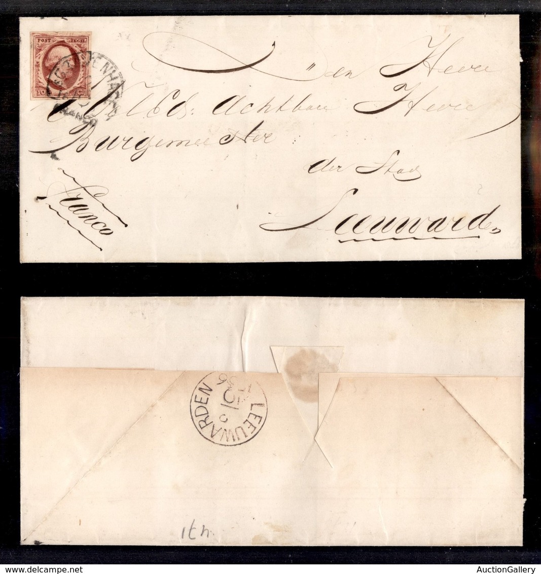 EUROPA - OLANDA - 10 Cent Guglielmo III (2) - Involucro Di Lettera Per Leeuwarden Del 2.10.56 - Altri & Non Classificati