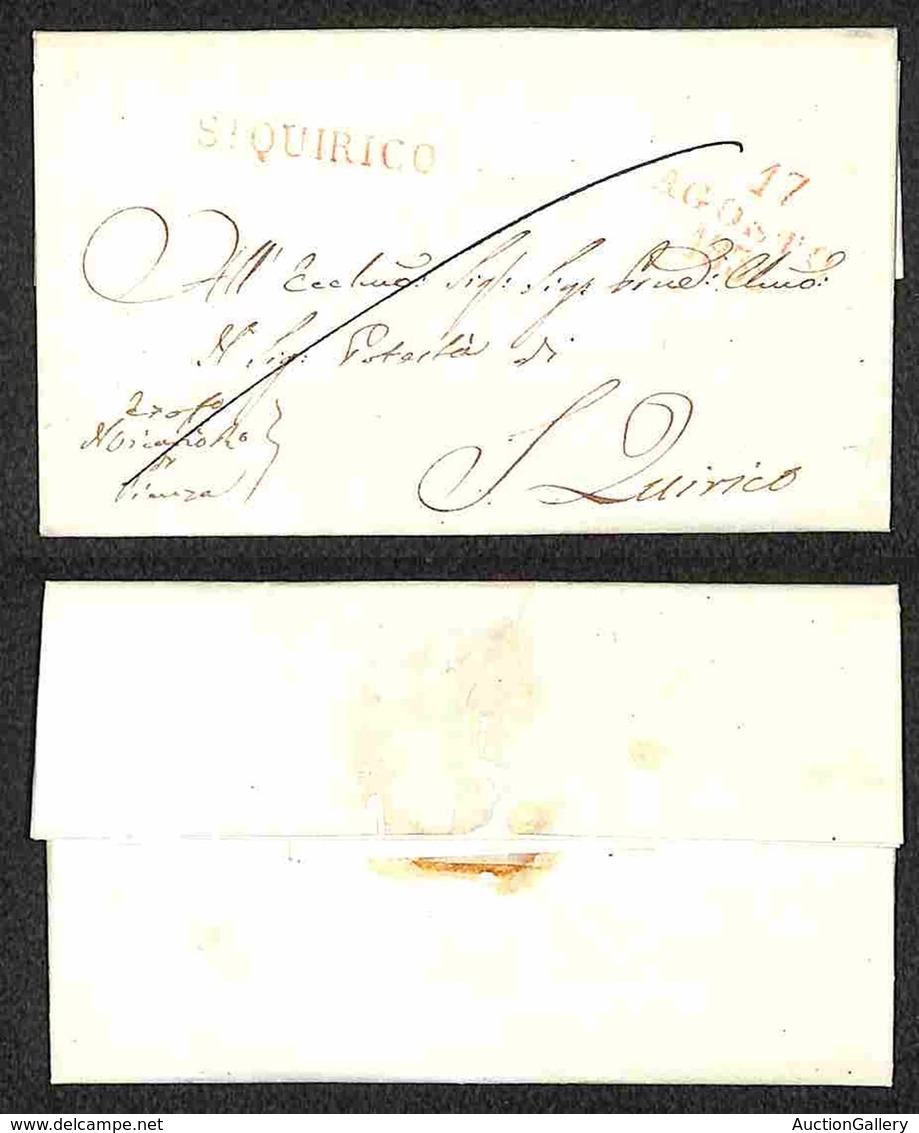 PREFILATELICHE - St. Quirico + 17 Agosto 1838 (rosso) - Lettera Completa Di Testo Da Pienza - Altri & Non Classificati