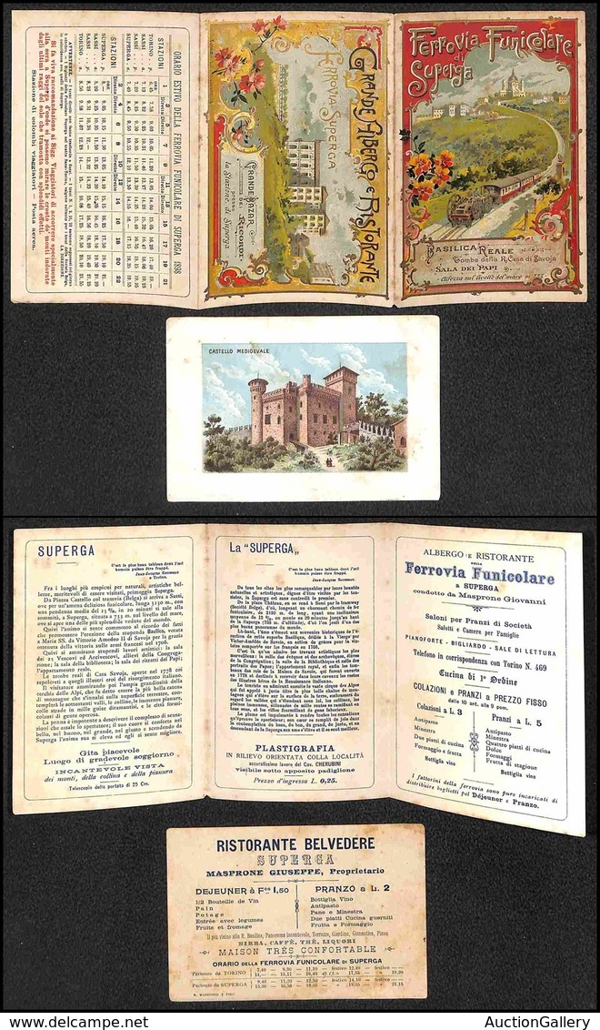 CARTOLINE - PUBBLICITARIE - 1898 - Ferrovia Funicolare Di Superga - Libretto Descrittivo Illustrato Con Orari E Costi -  - Altri & Non Classificati